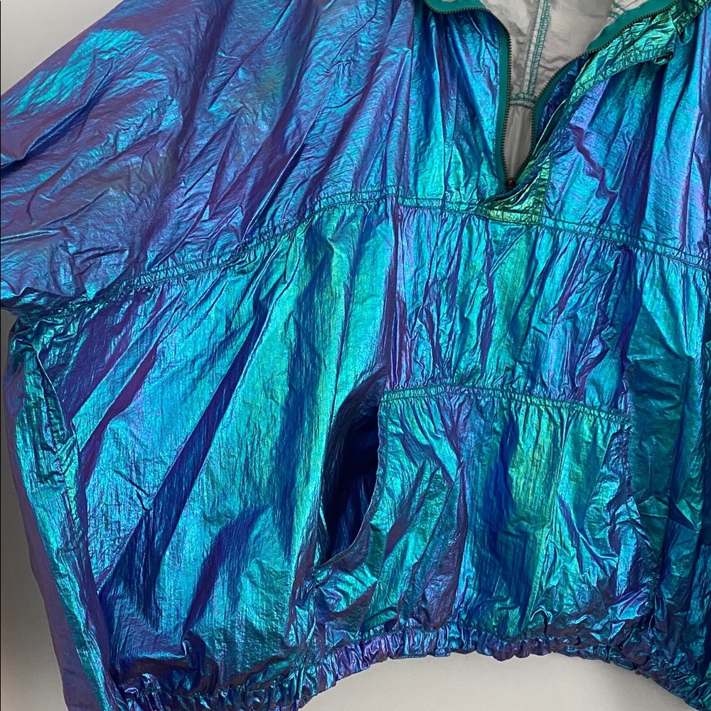 Free People Iridescent Blue Green Windbreaker - Picture 3 of 3